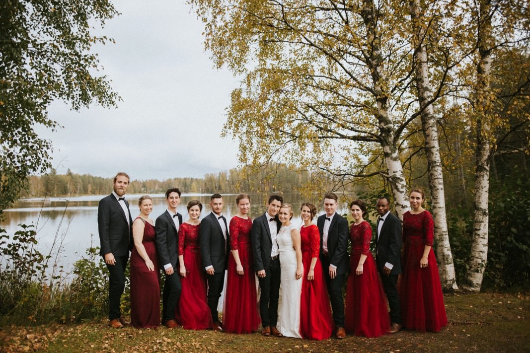 bridal party fall colours