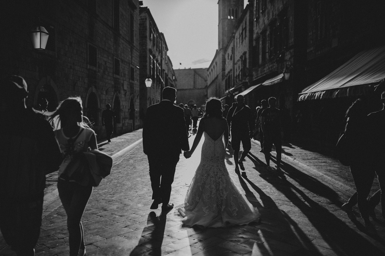 intimate elopement in Dubrovnik old town