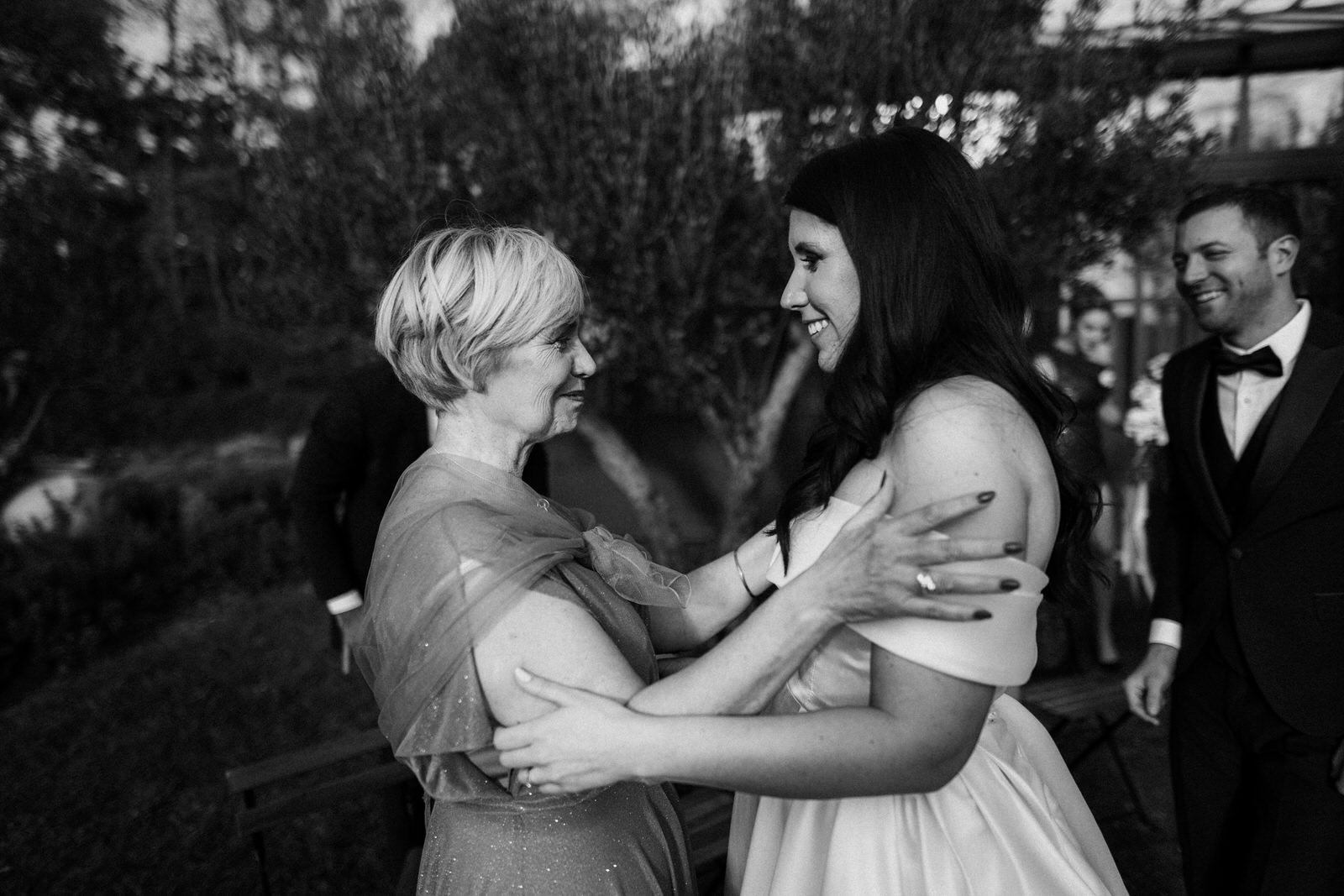 mother daughter moment at an intimate wedding ceremony in Croatia