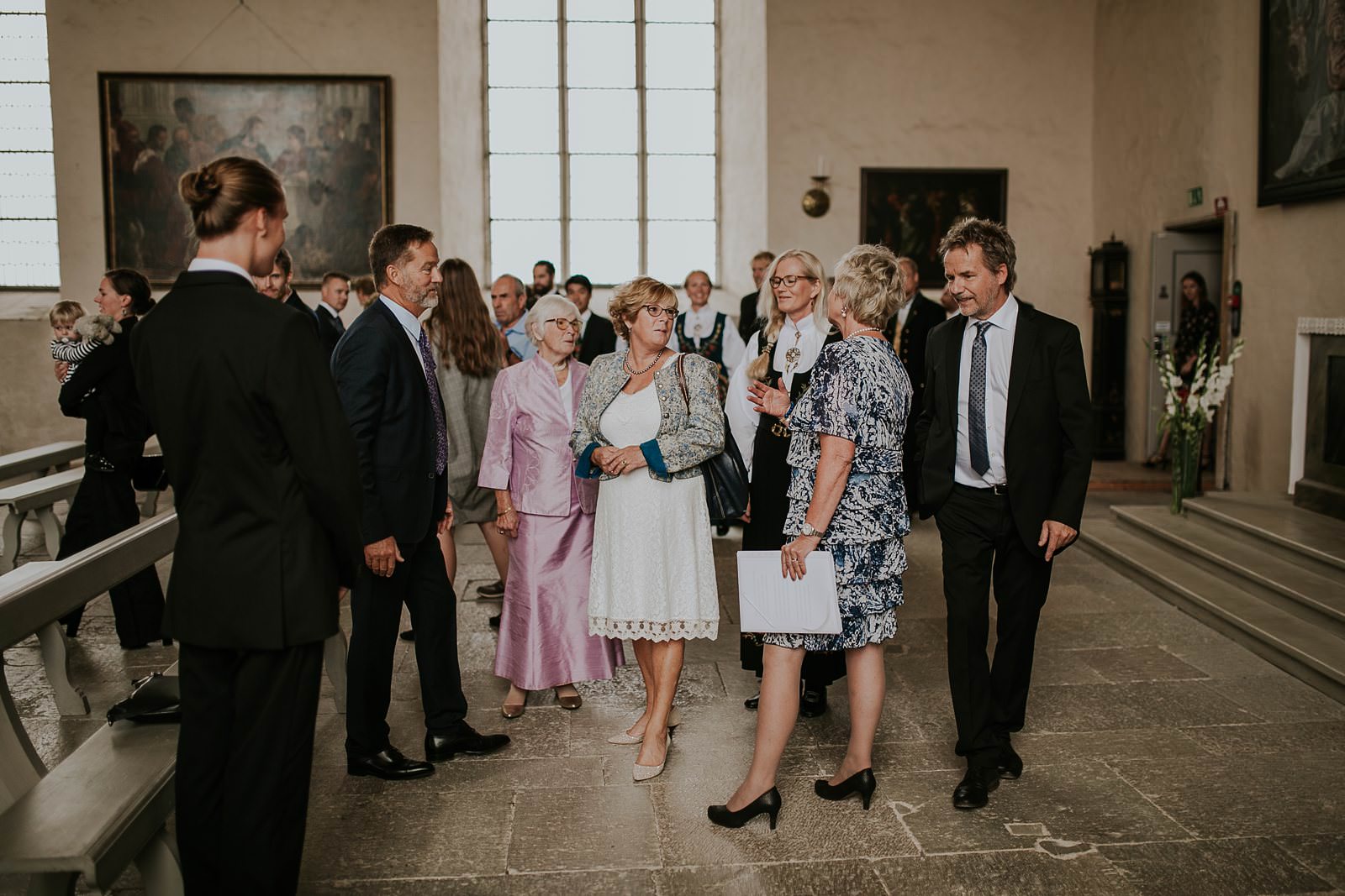 wedding guests in Vadstena castle