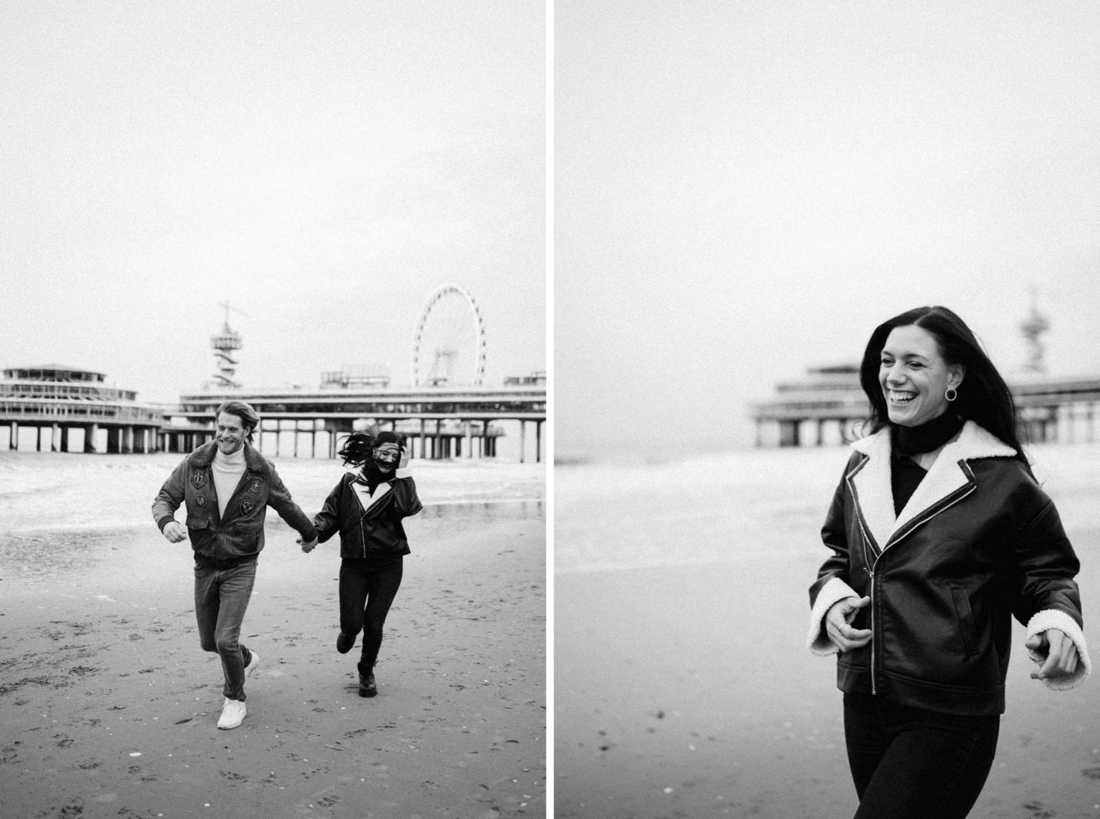 couple having fun at the beach in Netherlands