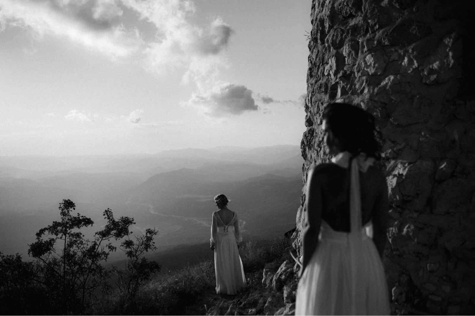 Lesbian adventurous elopement on top of a mountain in Croatia captured by Dalibora Bijelic