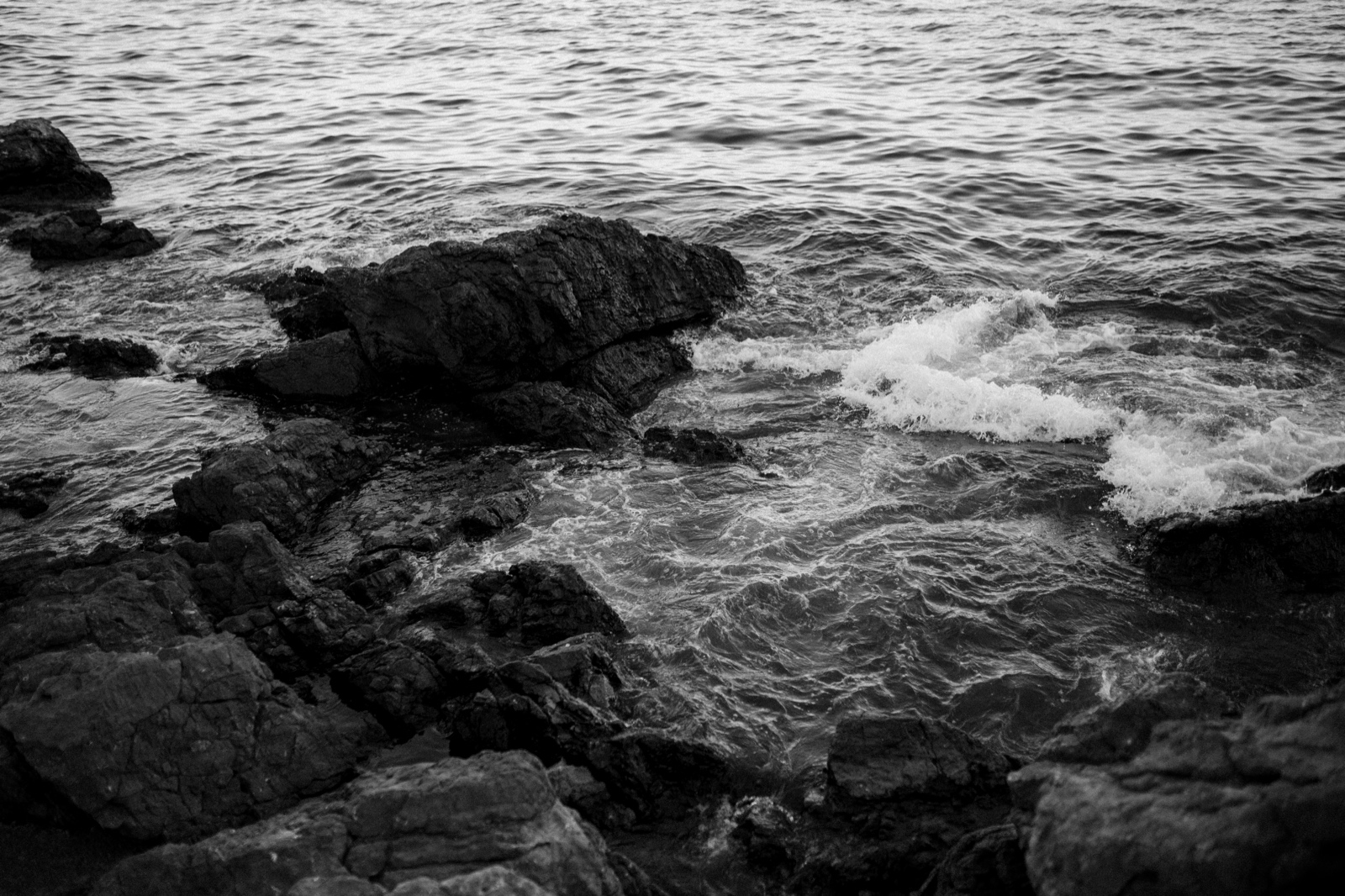 detail of the sea in Volosko, Croatia