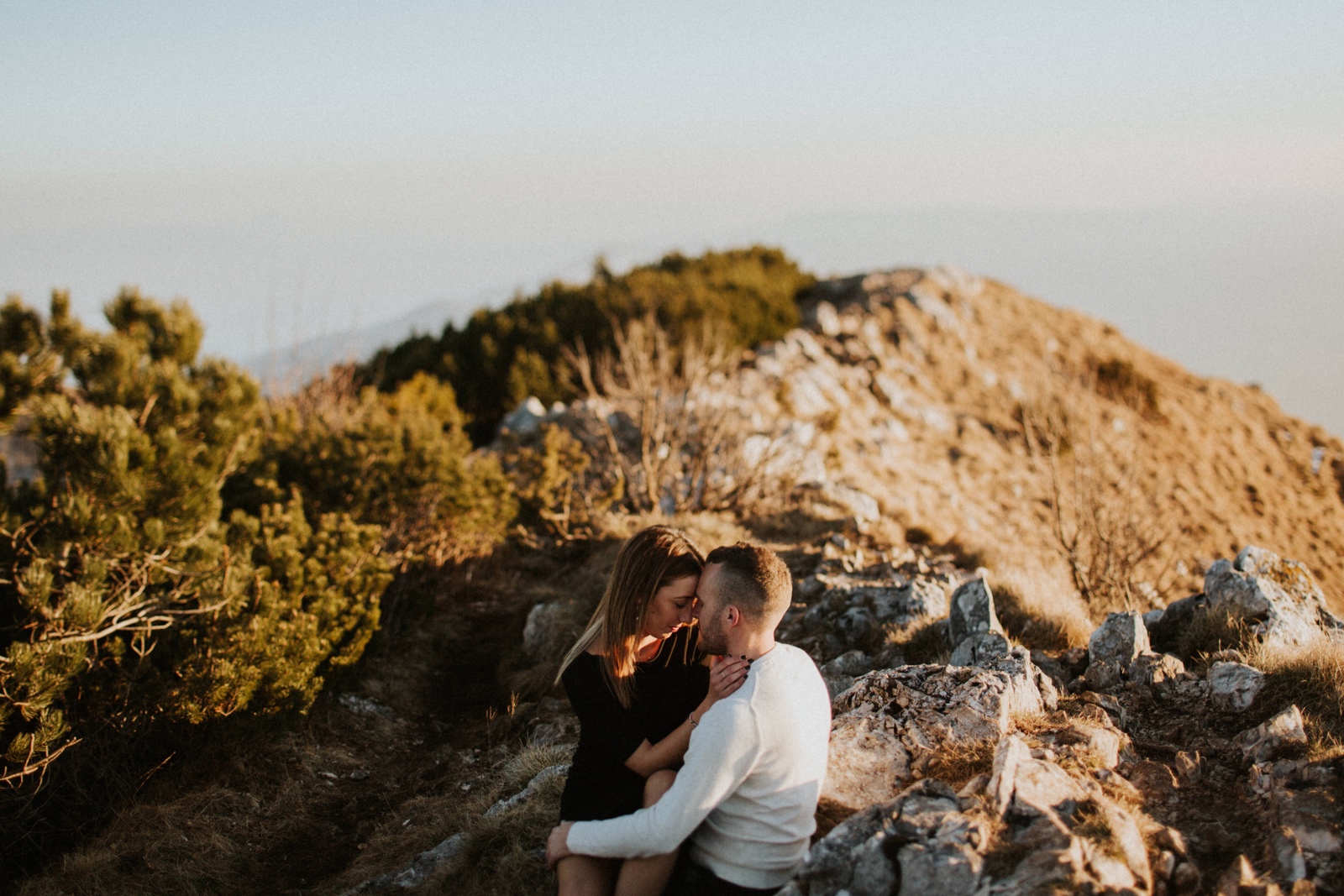 engagement on top of mountain in Croatia