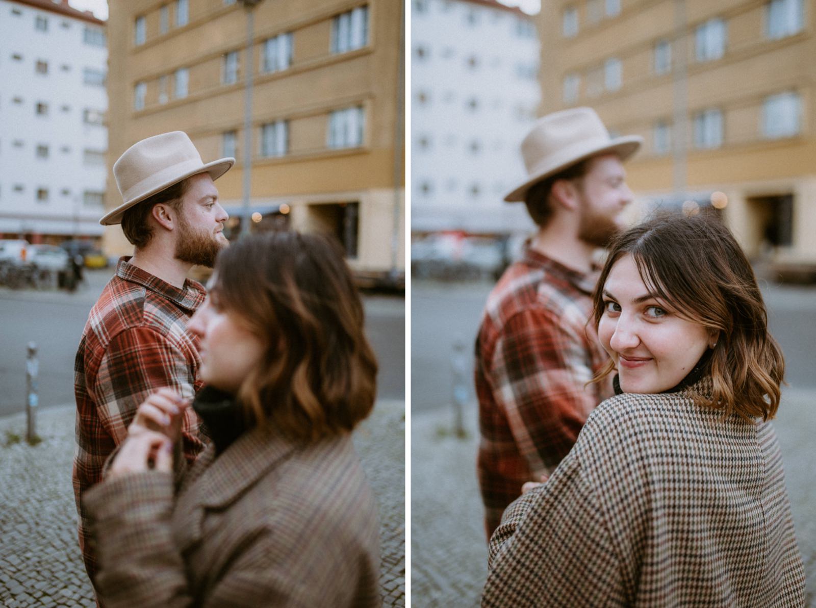photos of a couple in front of Babylon cinema Berlin