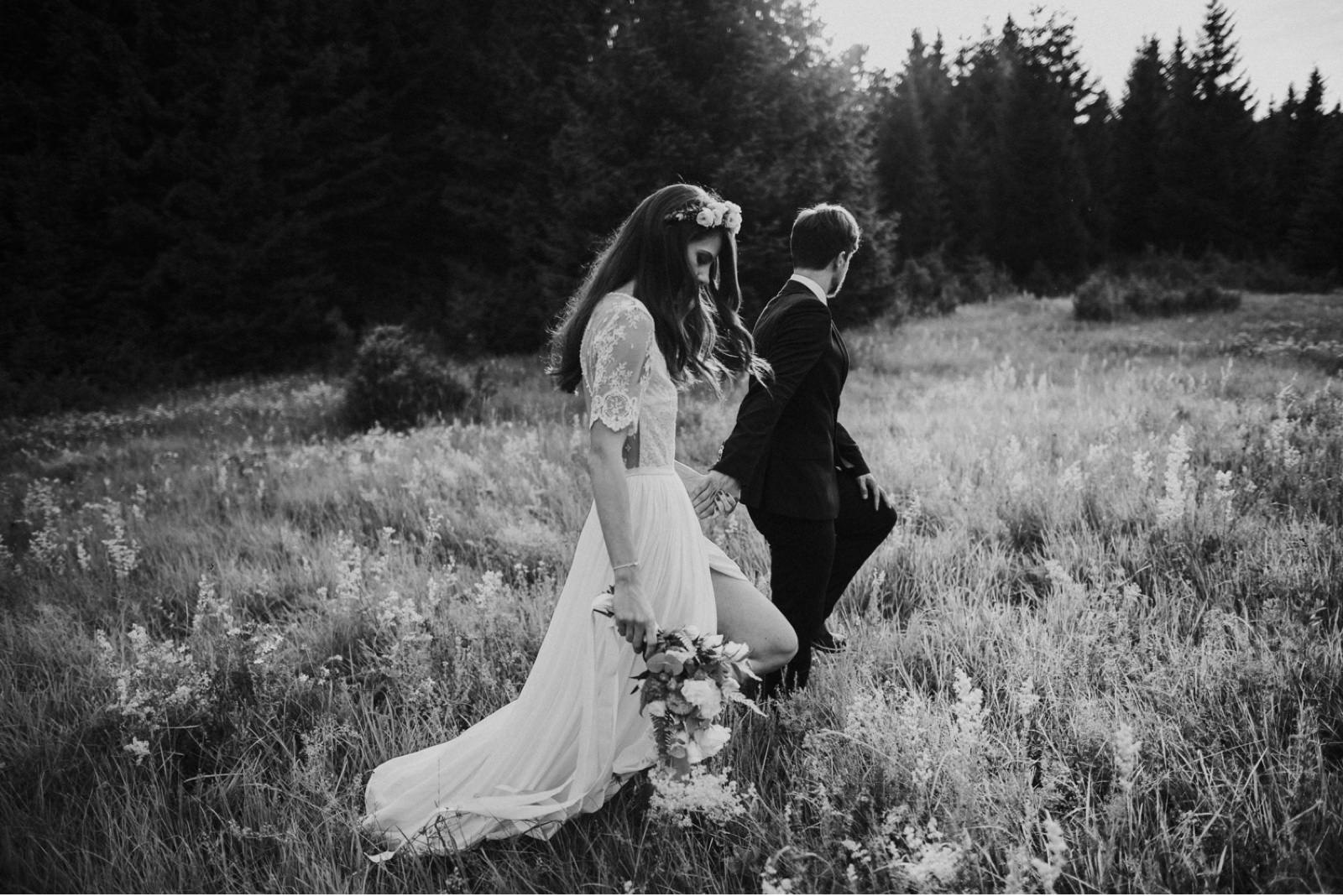 intimate wedding in forest, Croatia