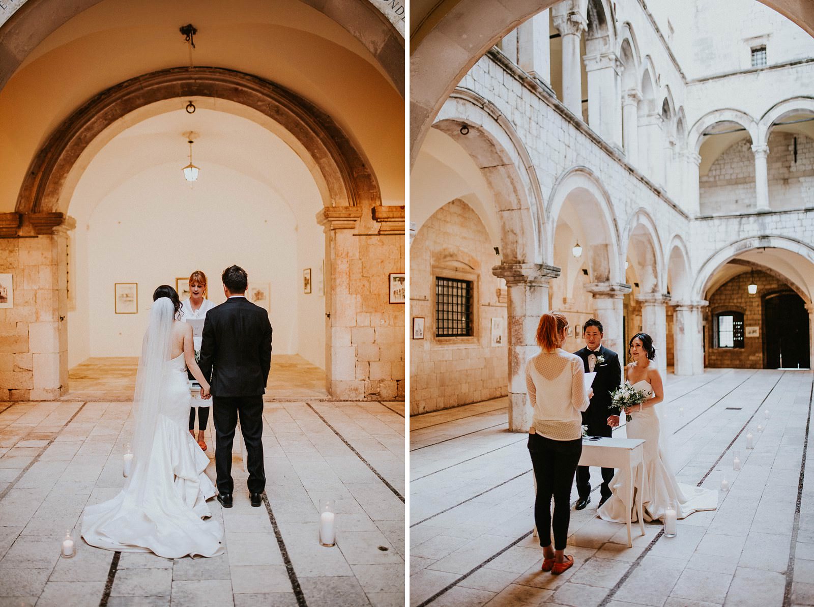 wedding ceremony in Sponza Palace Dubrovnik