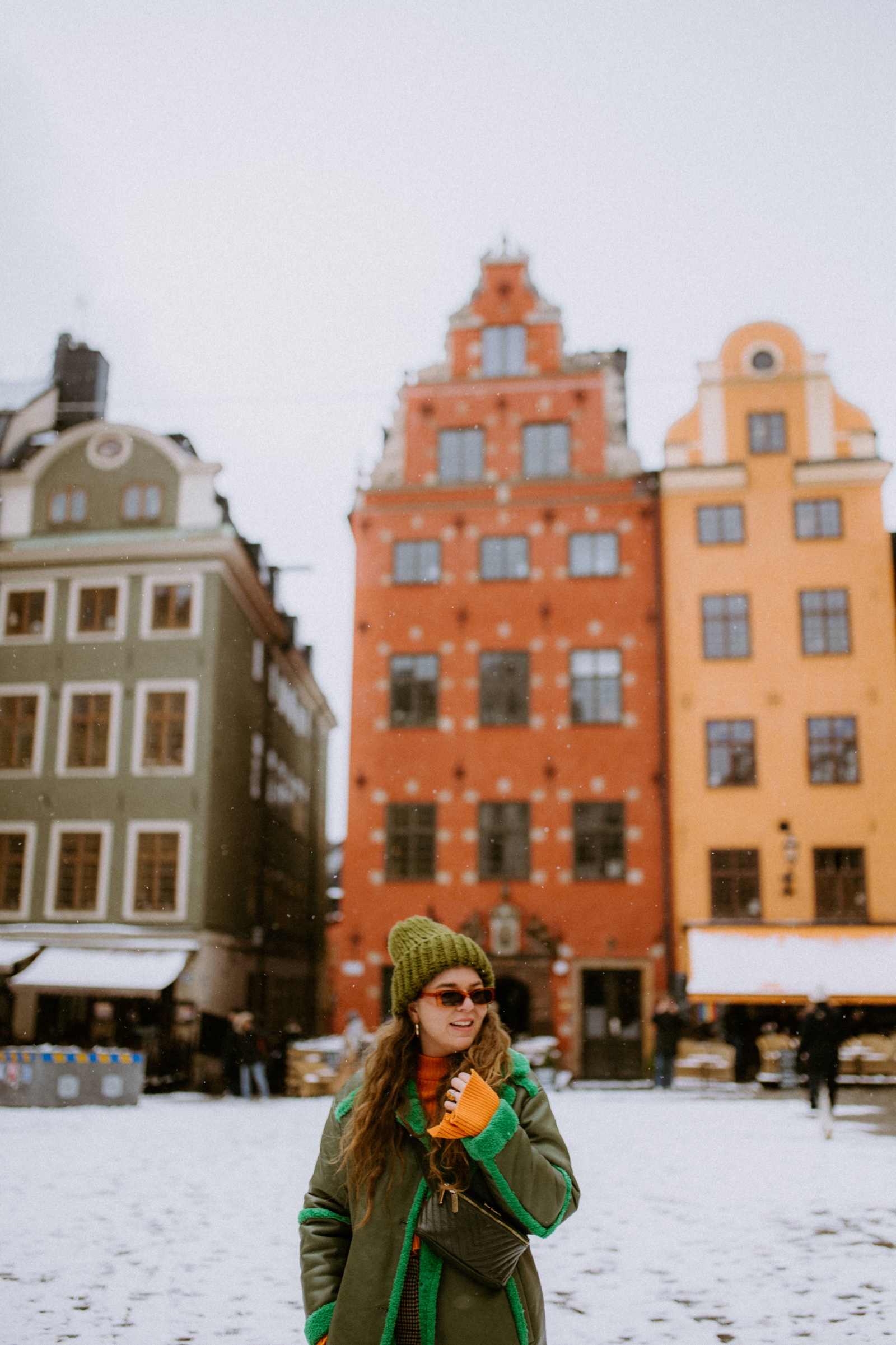 a portrait of a woman at Stortorget in Stockholm