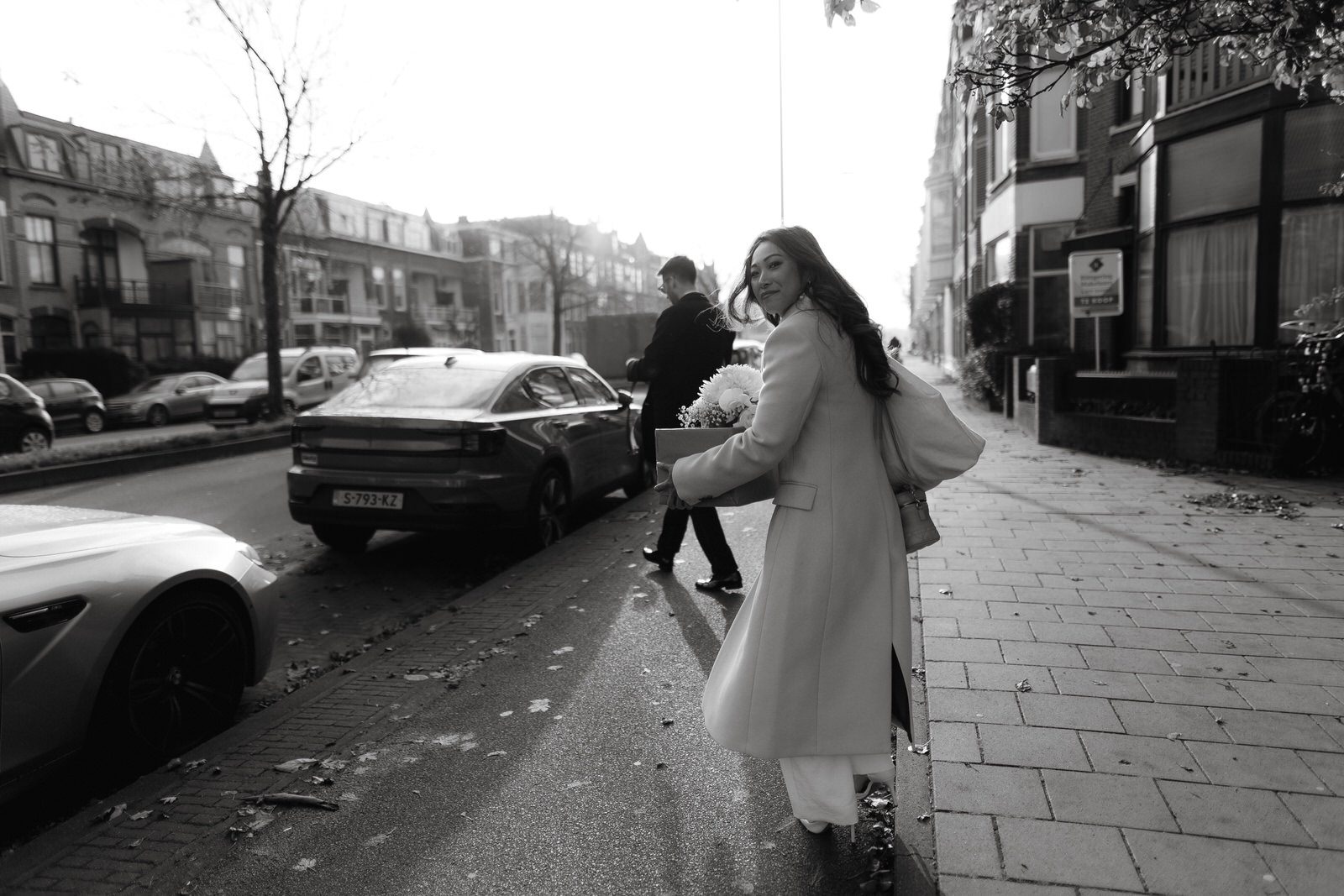 bride and groom leaving for the city hall in The Hague